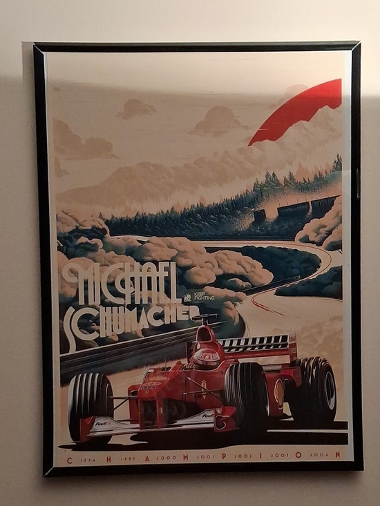 Other - Michael Schumacher Red Racing Poster Print